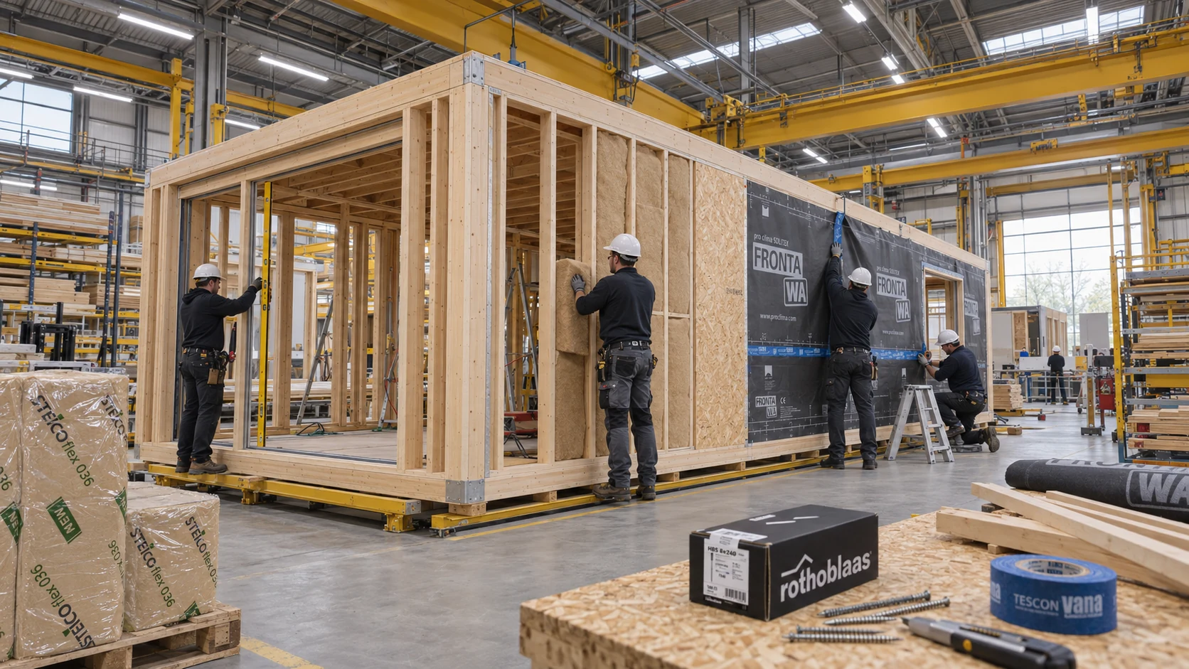 Structure bois préparée en atelier
